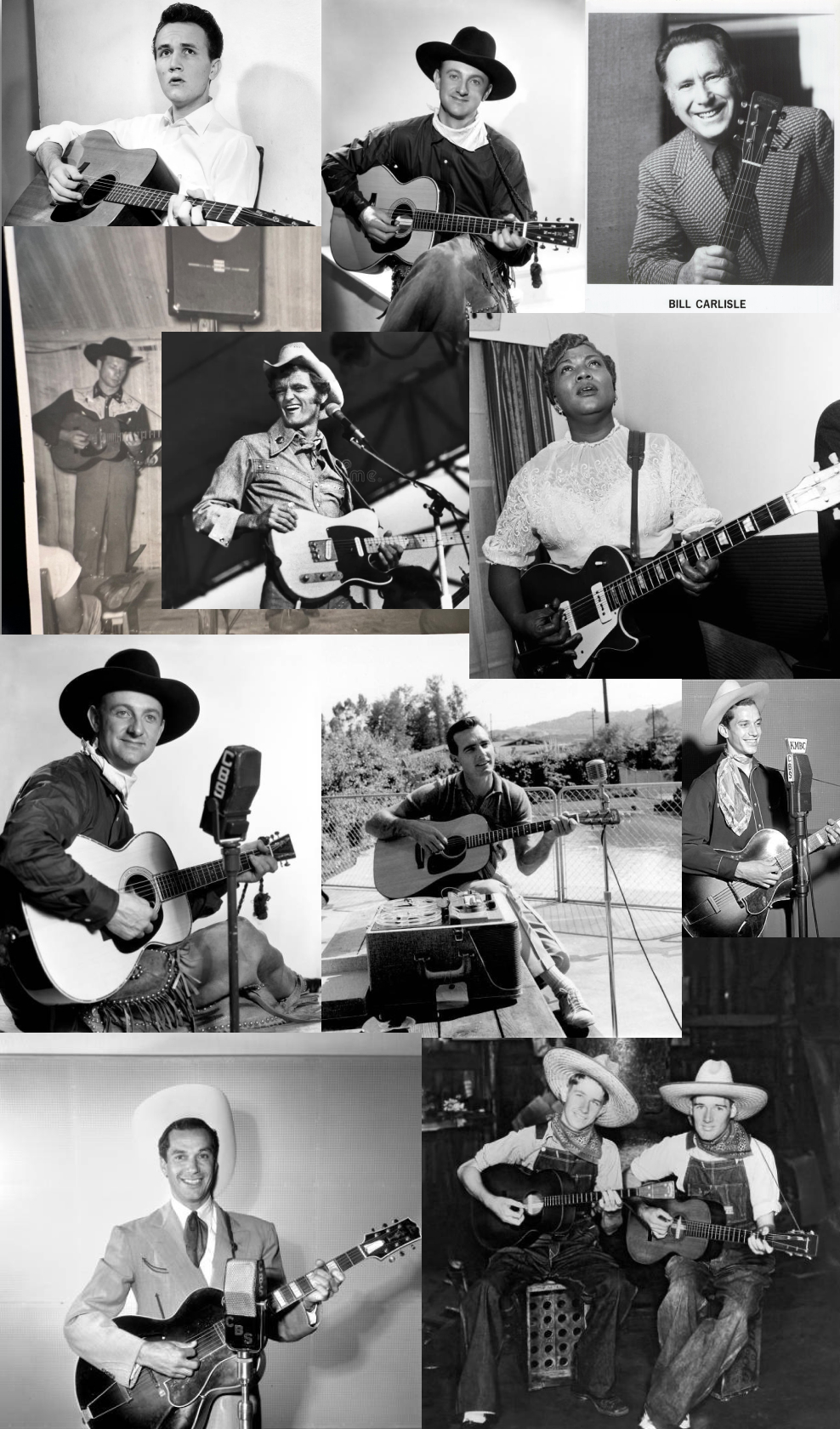Vintage photographs of legendary guitarists